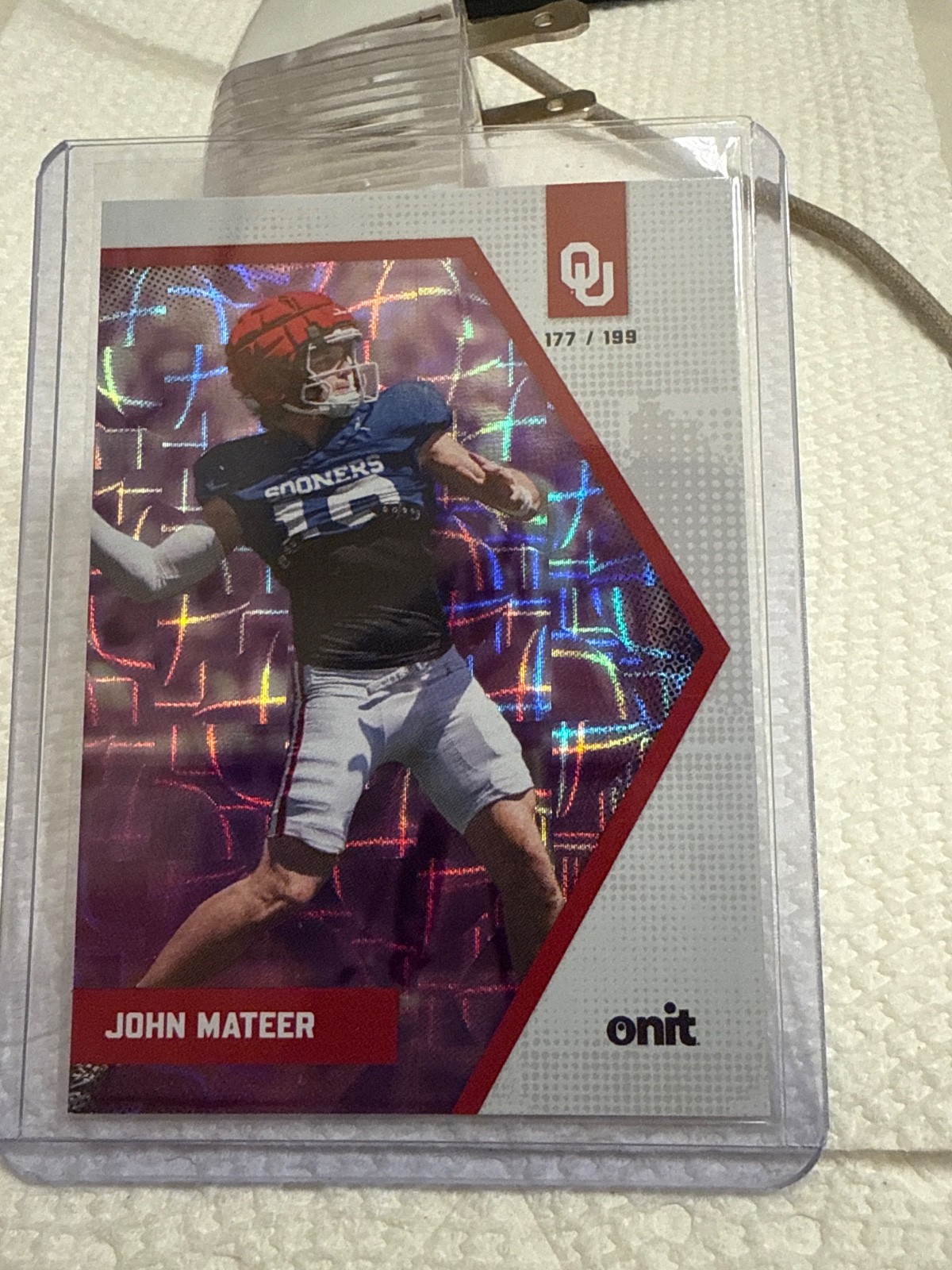 John Mateer-2025 Onit-#177/199! Rare purple Holo-Sooners Football 🏈 🔥 