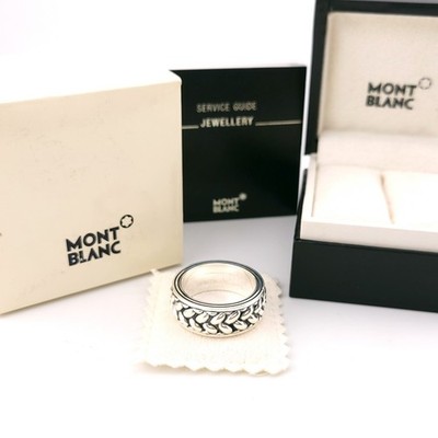 Neu Mont Blanc Sterlingsilber ''Grain de Riz'' geflochtener Ring Größe 10,5 / 64 Italien