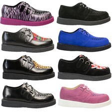 Scarpa Lucky Dice unisex Creep Creeper rockabilly rotonda colore a scelta nuova