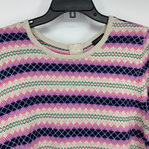 Talbots Sweater Womens Size Large Zip Back Jacquard Fair Isle Long Sleeve - Picture 5 of 10