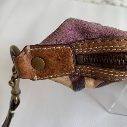 Vintage Coach 10819 Signature Multicolor Patchwork Denim Leather Suede Used Ex+ - Picture 9 of 18