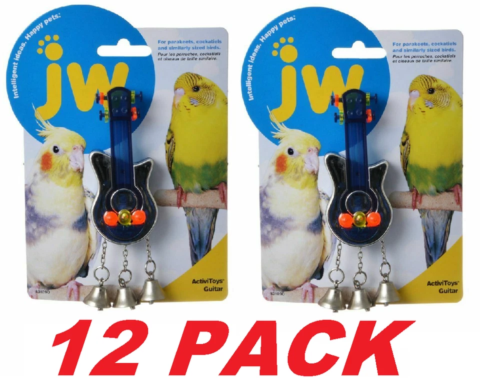 JW PET JW Bird Activitoy Birdie Guitar Toy Great For Parakeets, Cockatiels (12 PACK)