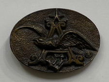 VINTAGE Anheuser-Busch Eagle Logo Solid Brass Belt Buckle P168