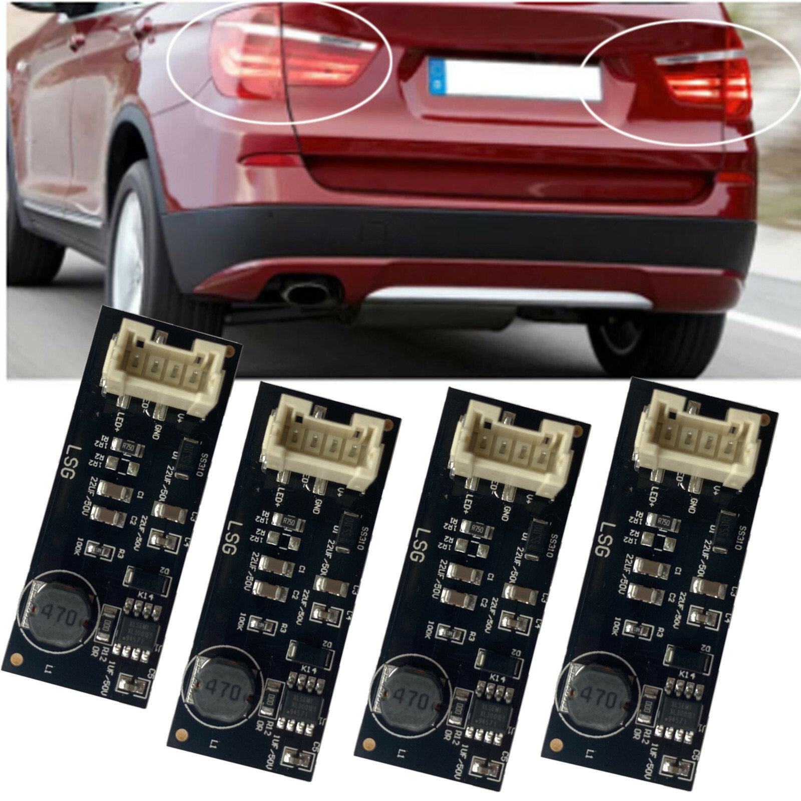 4pcs B003809.2 LED Rear Light Driver Module for BMW X3 F25 Replacement