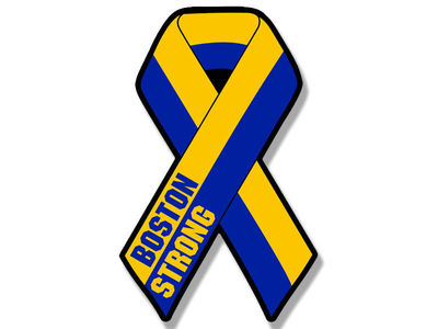 6'' boston strong marathon run tribute ribbon shape car sticker decal usa made