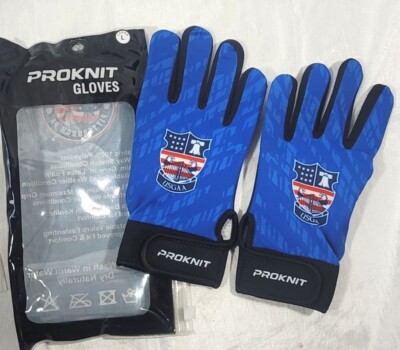 ProKnit Adult USGAA Latex Foam Palm Hurling Sports GAA Gloves - Blue - Large