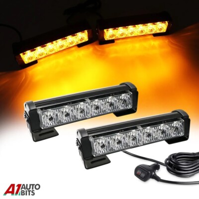 LED Frontgitter Notfall Warnung Strobe blinkend gelb Lichtleiste Kit 12V 24V