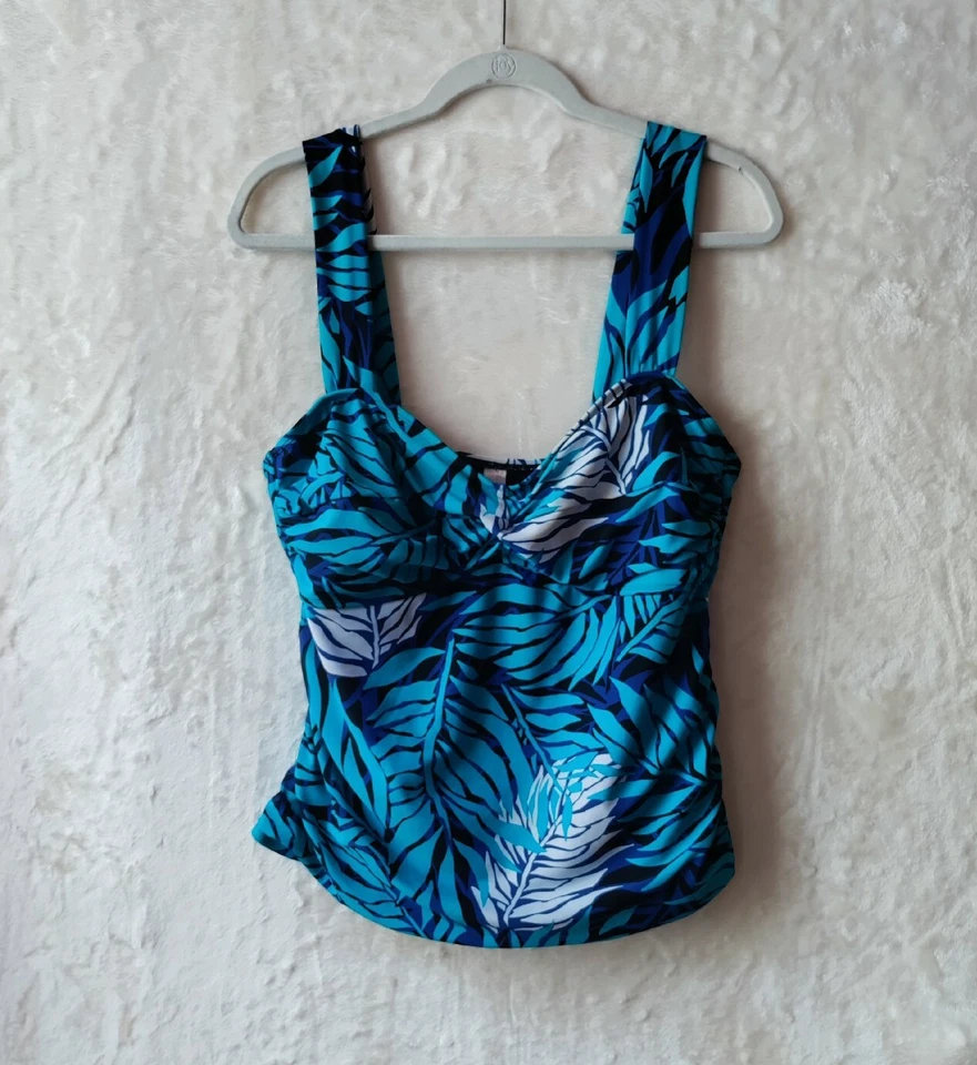 Tankini Tropical Escape Floral Acanalado Acolchado Correas Gruesas EXCELENTE Para Mujer Talla Grande 18 Foto 2 de 4