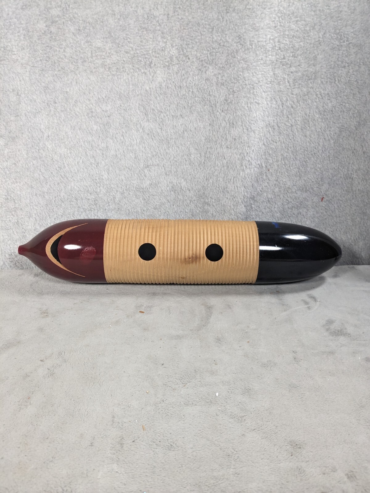 Hand Made Hand Painted Wood 16 in. Guiro Percussion Instrument Vintage