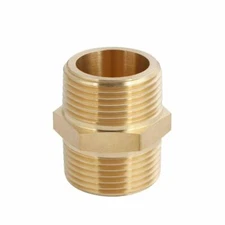 U.S. Solid Brass Fitting Hex Nipple NPT 1" Male x 1" Male, 1pc