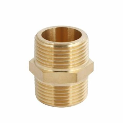 U.S. Solid Brass Fitting Hex Nipple NPT 1" Male x 1" Male, 1pc