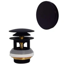 Westbrass D98RK-62 Tip-Toe Integrated Overflow Tub Drain Trim Kit, Matte Black