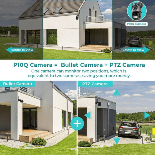 Dual Lens WiFi IP Camera Wireless Outdoor CCTV PTZ Home Security IR Cam ICSEE - Picture 15 of 17
