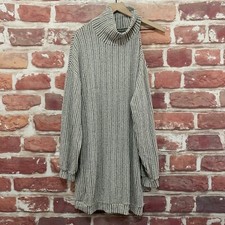 Peach Love California Sweater Dress Womens Large Gray One Cold Shoulder