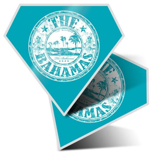2 x naklejki diamentowe 7,5 cm - znaczek podróżny Bahamy Nassau #5968 - Zdjęcie 1 z 9