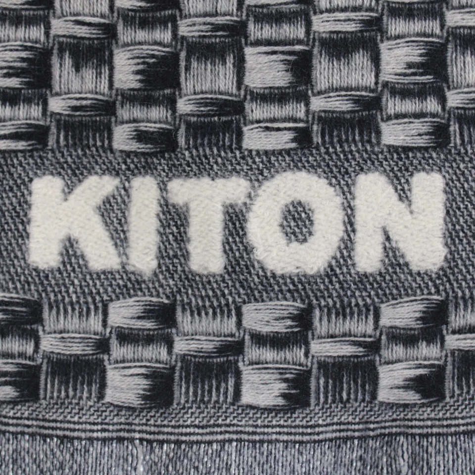 Kiton новый с Ярлыками 100% кашемир шарф один размер в синий и белый сделано в Италии - Изображение 2 из 4