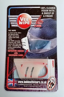 MOTORCYCLE HELMET VISOR WIPE, GLOVE FINGER WIPE,VEE WIPE LARGE,VWL,OPAQUE COLOUR