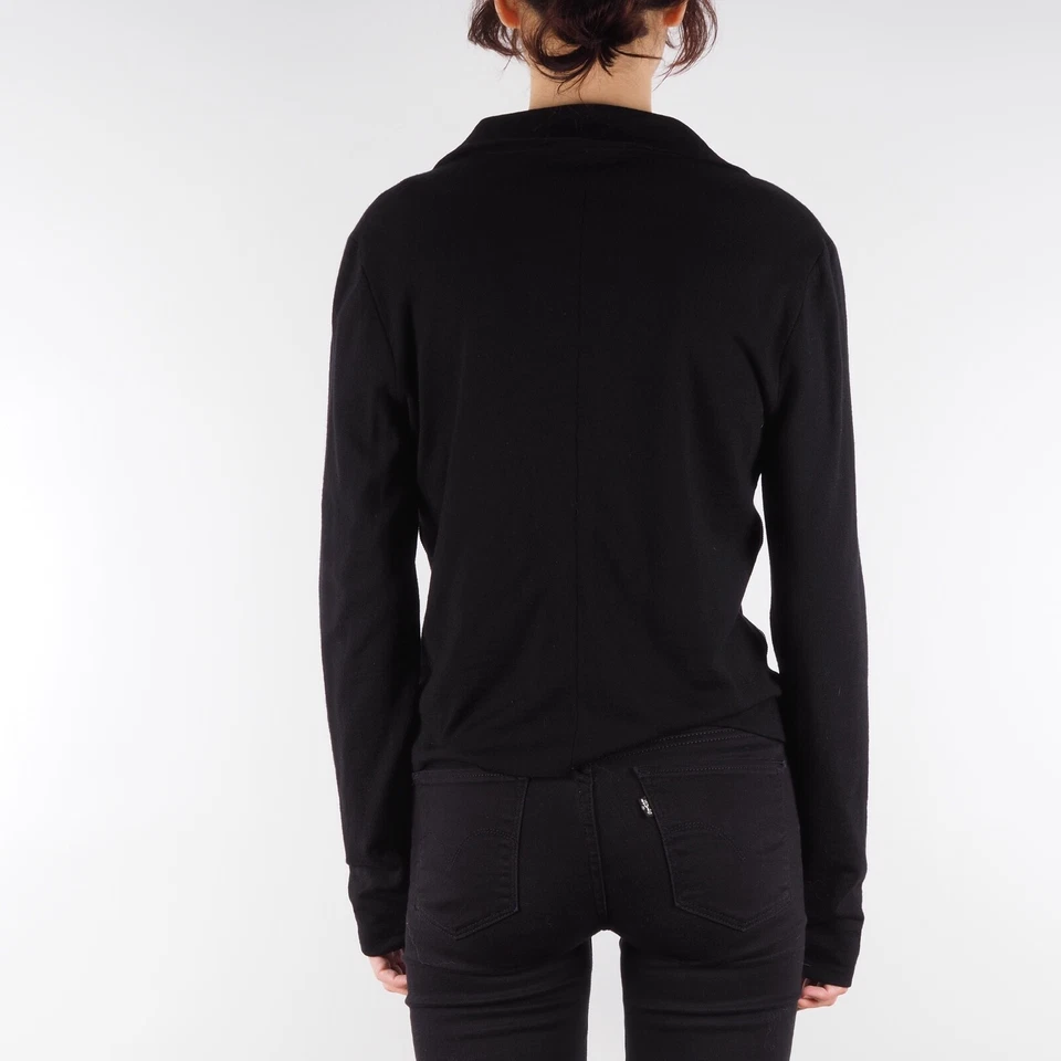 Cárdigan suéter negro lana polar Lanvin River 2007 para mujer talla M/mediano Foto 3 de 4