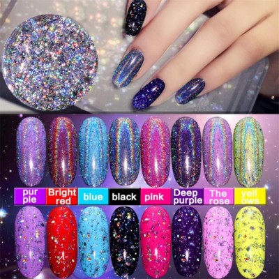 GALAXY HOLO FLAKES Chrome Holographic Nail Sequins Unicorn Nails Rainbow UK (HF)