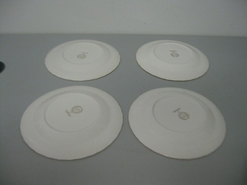 Pope Gosser Florence China Bread Plates Made USA Gold Trim Set of 4 - Picture 4 of 6