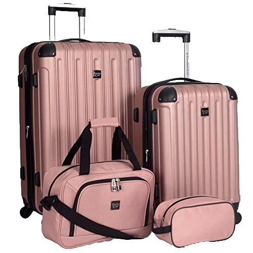 Travelers Club Midtown Hardside 4-Piece Luggage Travel Set, Rose