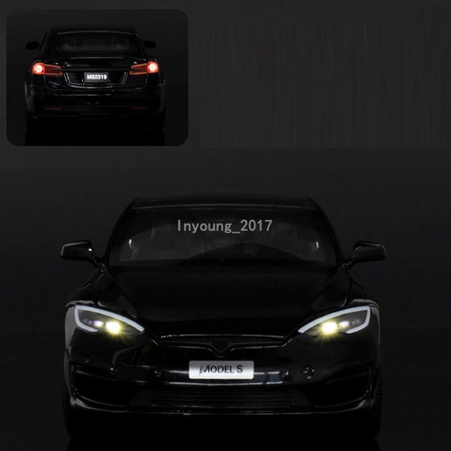 1/24 Tesla Model S Modellauto Die Cast Spielzeug fur Kinder Jungen Sammlung Blau - Picture 6 of 7