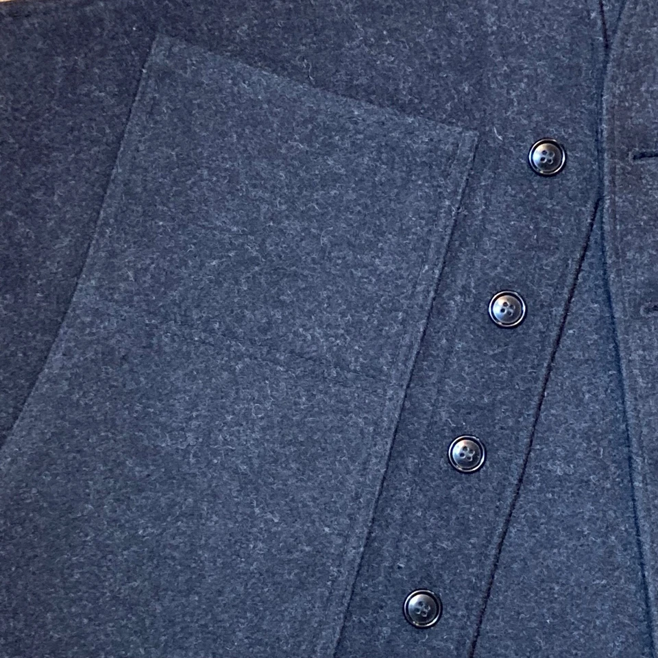 Filson Mackinaw Wool Vest Size 44 Handwarmer Pockets USA Charcoal Gray - Image 4 of 4