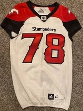 ***RARE***Game Used AJ Cruz ‘17 Calgary Stampeders BROWN CFL Adidas Jersey 40
