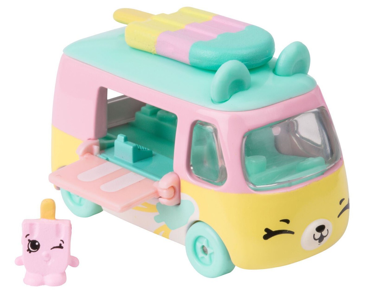 Lot of 4 Shopkins Cutie Cars Icy Roller Ballet Coupe Kissy Cab