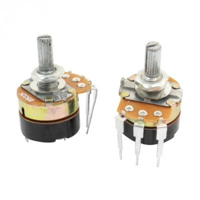 2Stück B500K 500K Ohm 6mm Knurled Split Shaft Drehschalter Kohle Potentiometer - Bild 1 von 2