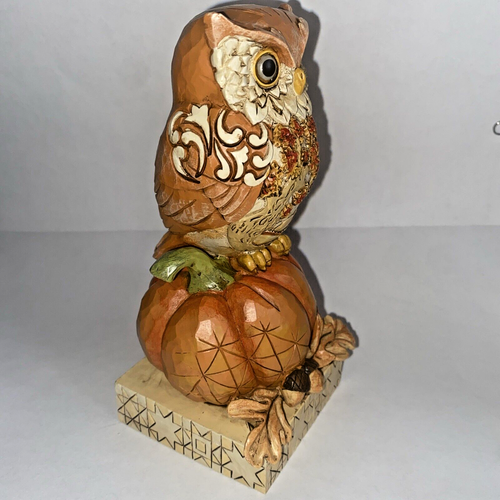 Jim Shore Heartwood Creek Raccolto Gufo su Zucca Autunno Statuina 6" 6001542 - Foto 4 di 8