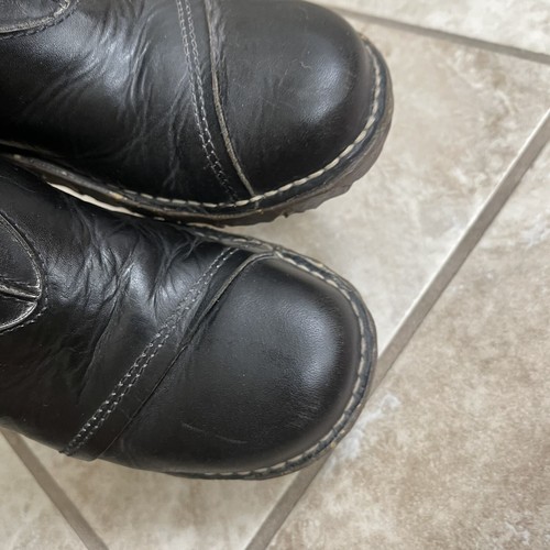 El Naturalista Yggdrasil Black Boots Leather Knit Cuff Ankle Boots Size 5 - Bild 3 von 12