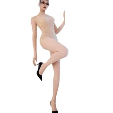 20D Bodysuit Glossy Transparent Bodyhose Anti-Hook Full Bodystocking With Gloves