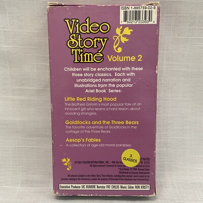 Video Story Time Vol 2 VHS Red Riding Hood Goldilocks Aesops