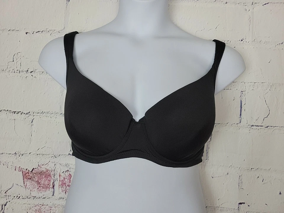 Delta Burke черный на косточках полная фигурка футболка бюстгальтер размер 38DD Adj.Comfort ремень - Изображение 2 из 4