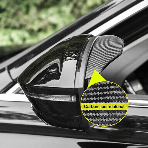 Kit de protección de visera de lluvia para espejo retrovisor de coche negro de fibra de carbono de 2 piezas accesorios para automóviles - Imagen 4 de 12