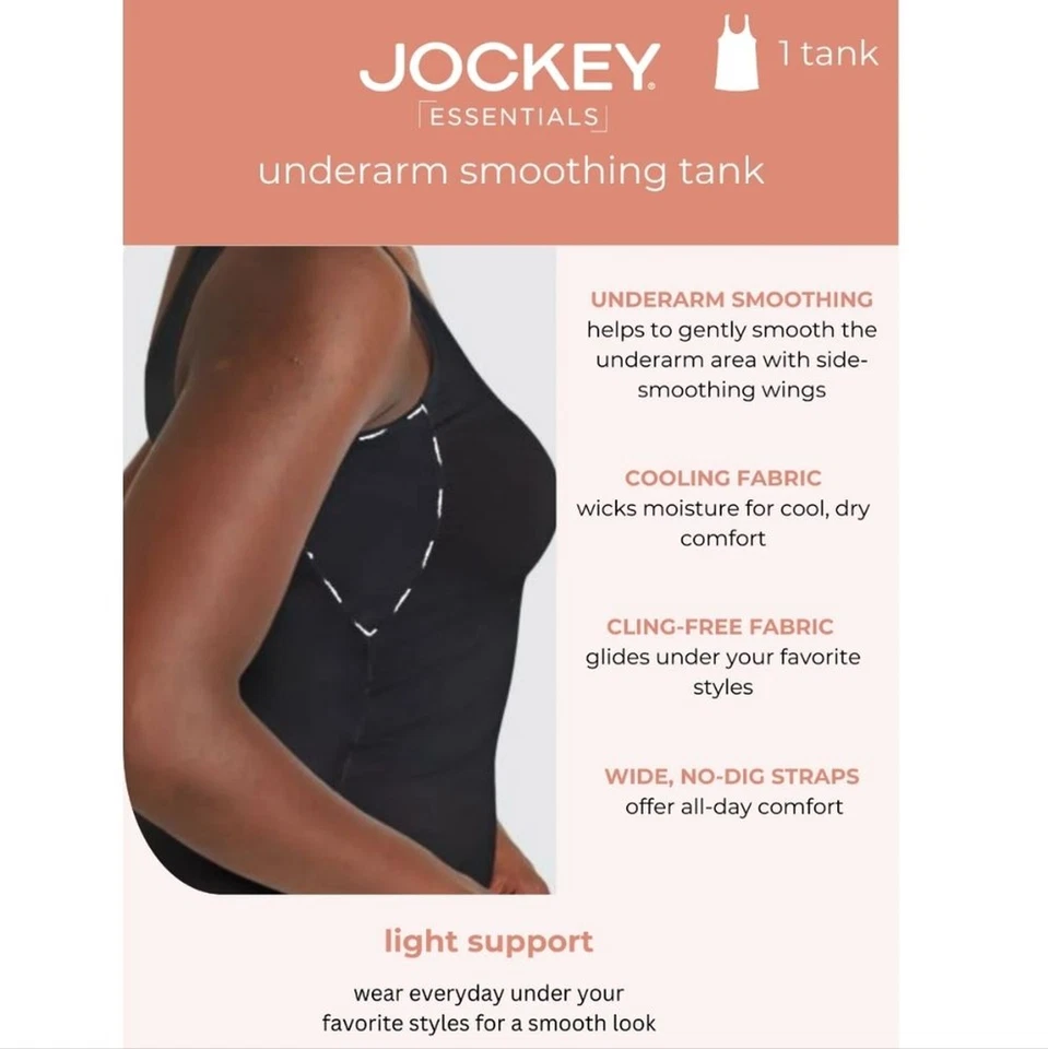 Camiseta sin mangas Shaper Jockey para mujer Plus 3X 3XL suavizante de axilas nude correas anchas Foto 4 de 4