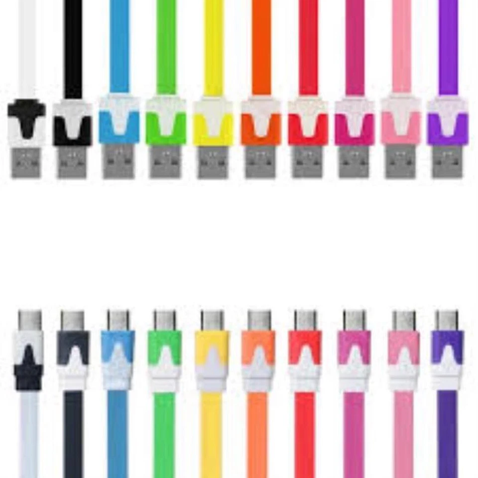 Cable cargador de teléfono de sincronización de datos USB de fideos planos PARA APPLE IPHONE 4S 5C 6 GALAXY S7 Foto 2 de 4