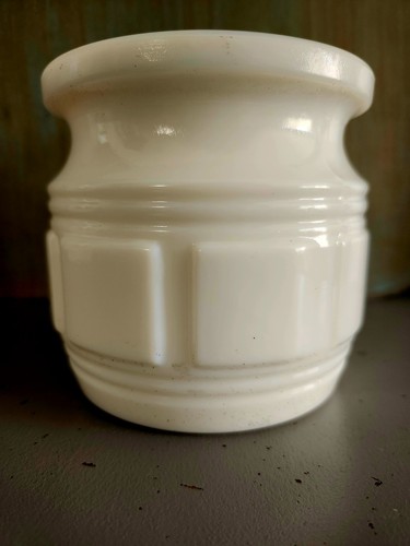 VTG Randall Milk Glass Vase Bowl Square Block Round Deep White Beautiful Spring - Picture 2 of 6