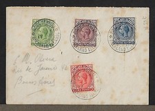 FALKLAND ISLANDS TO ARGENTINA KING GEORGE V SET ON COVER 1927