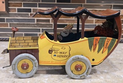 MTH Limited Edition Nifty Hi-Way Henry Jalopy Comic Wind-up Tin Toy