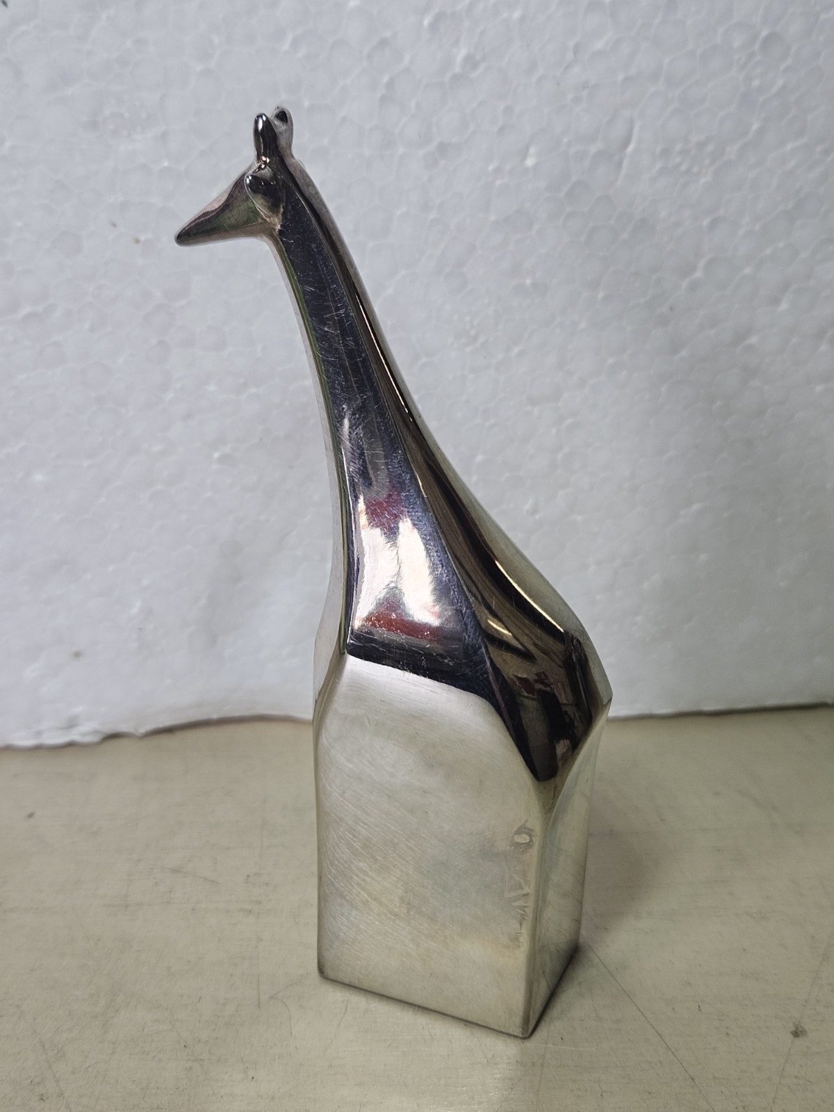 Vintage Dansk Designs Miniature Giraffe Figure Silver Paperweight Figurine 4"H