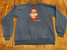 vintage JERZEES by RUSSELL adult XL FRENCH CLUB blue Sweatshirt USA made 50/50