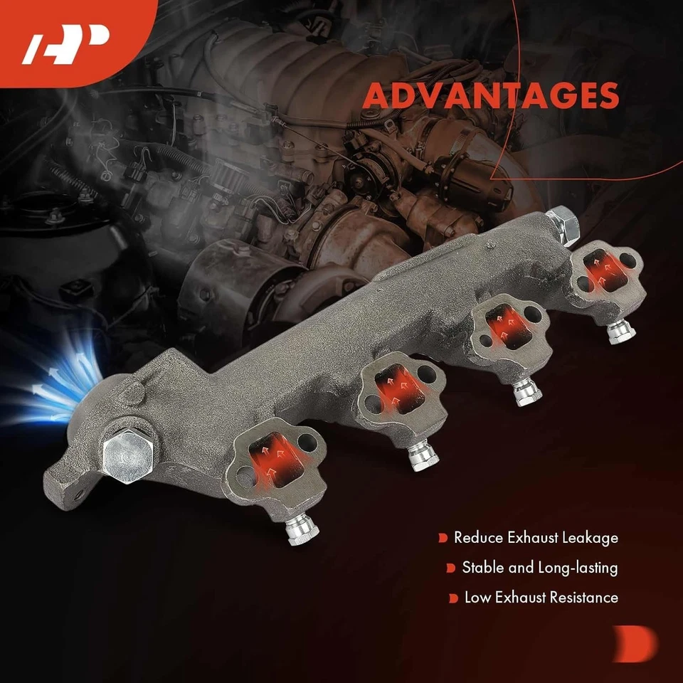 Colector de escape derecho con junta para Ford F-150 1988-96 y 88-97 F-250 F-350 5,8 L Foto 3 de 4