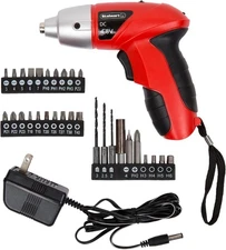 25-Piece Electric Screwdriver Set - Cordless Drill with LED Work Light, Automati