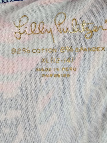 Lilly Pulitzer Leggings Youth Girls Size XL 12-14 MAIA Blue Pink Crop 27450 - Picture 6 of 18