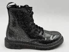 New Dr. Martens 1460 J Kids SZ 4 Boys Boots SZ 5 Girls Black Silver Glitter