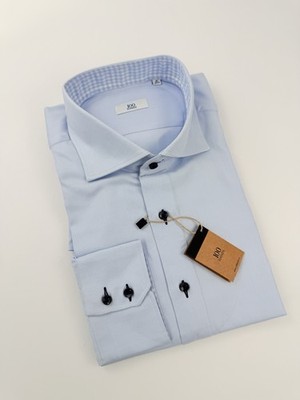 100 Hands Light Blue Thick Twill Men's Dress Shirt Size 41 Slim