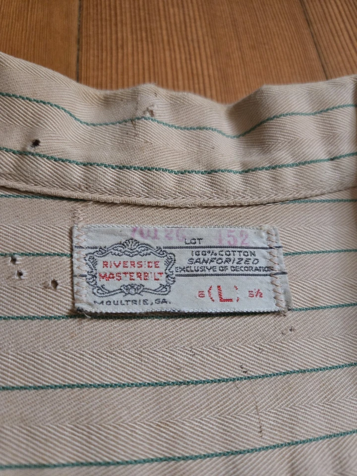 Vtg Coca Cola 50's-70's Unitog Delivery Uniform Shirt Button-up Striped  15-15.5 - Image 4 of 4