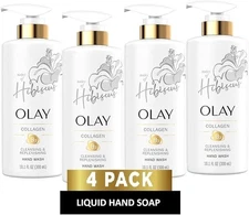Olay Cleansing & Replenishing Hand Wash with Vitamin B3 + Collagen 4 Pack